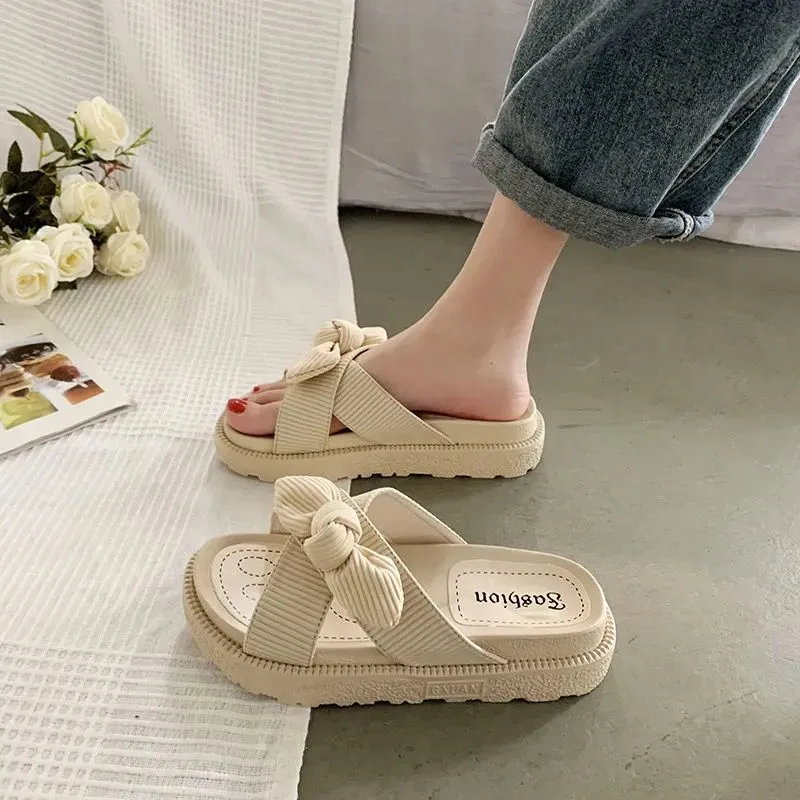 Adriana - Summer Sandals with Thick Soles and Bow