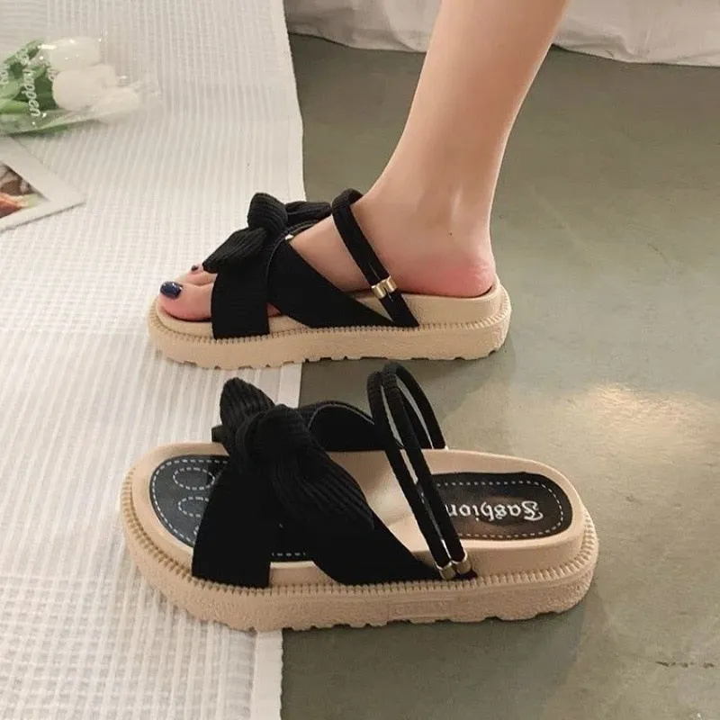 Adriana - Summer Sandals with Thick Soles and Bow