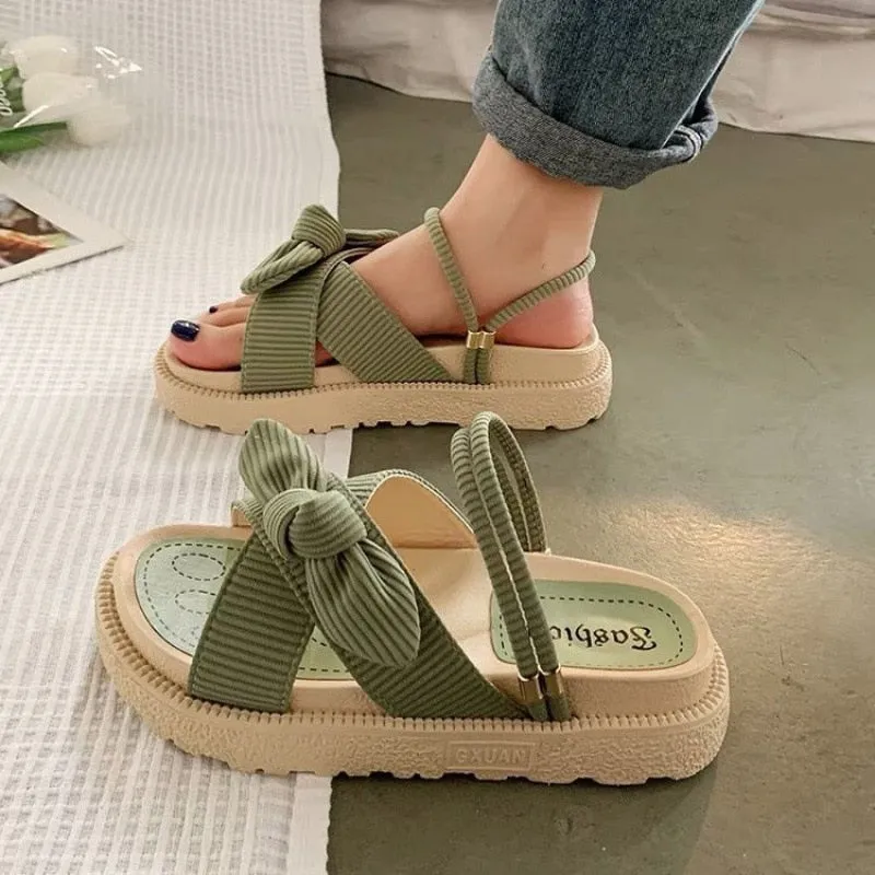 Adriana - Summer Sandals with Thick Soles and Bow