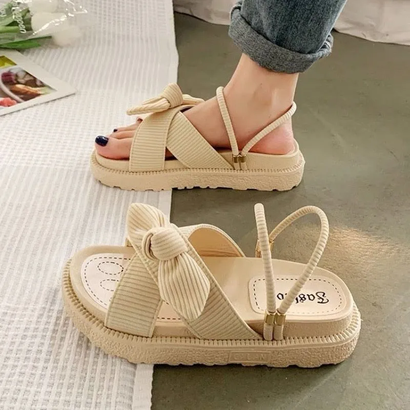 Adriana - Summer Sandals with Thick Soles and Bow