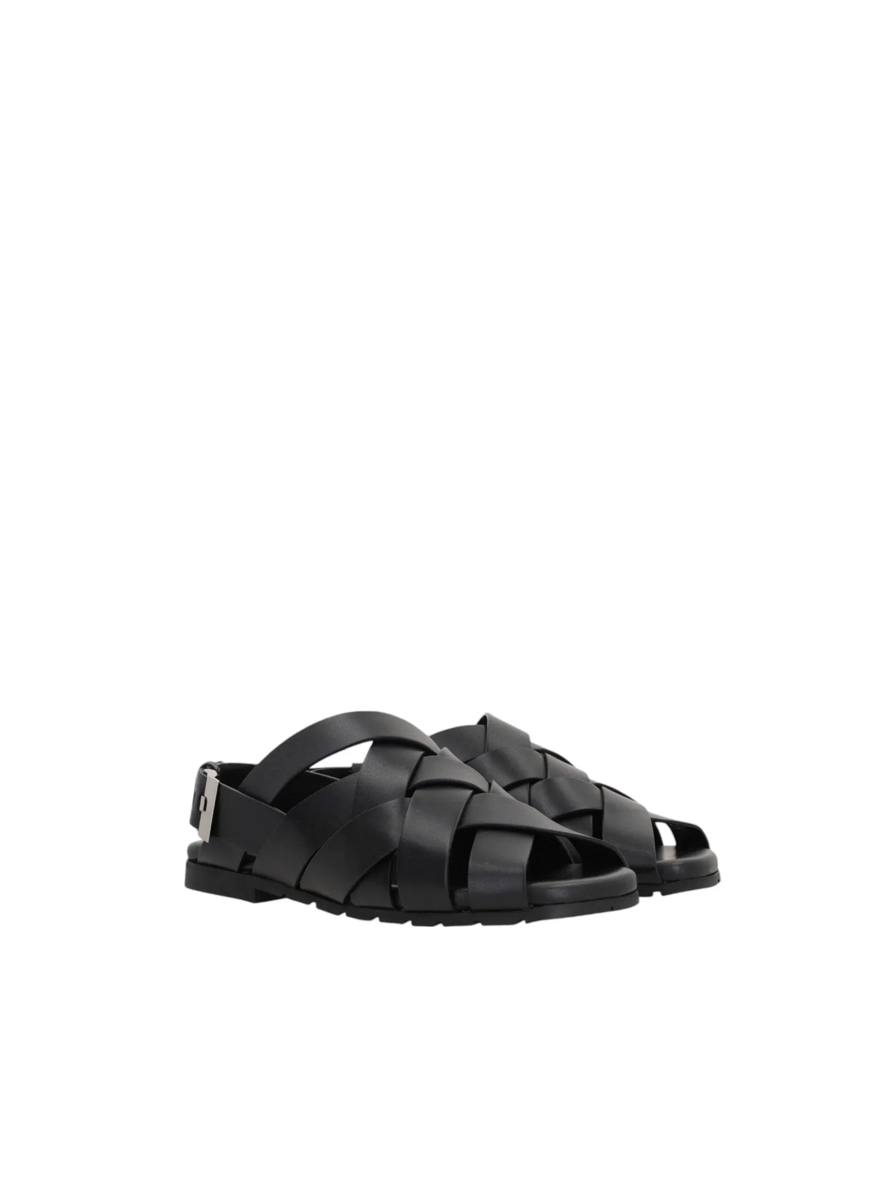 Alfie Intrecciato Leather Sandals