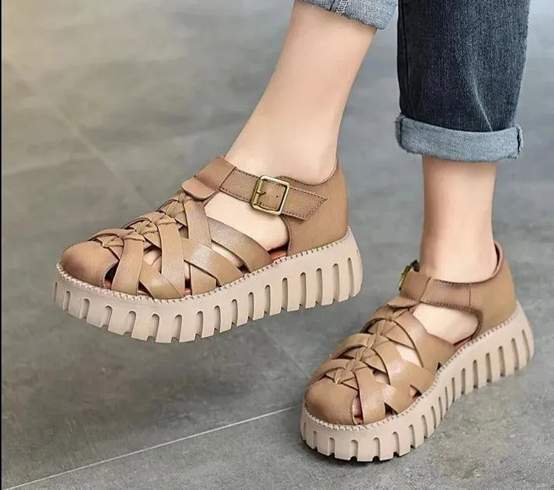 Criss-Cross Wedge Sandals