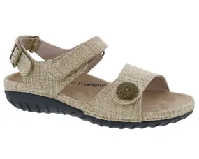 Drew Workaround Women Hook And Loop Sandal In Natural Fabric