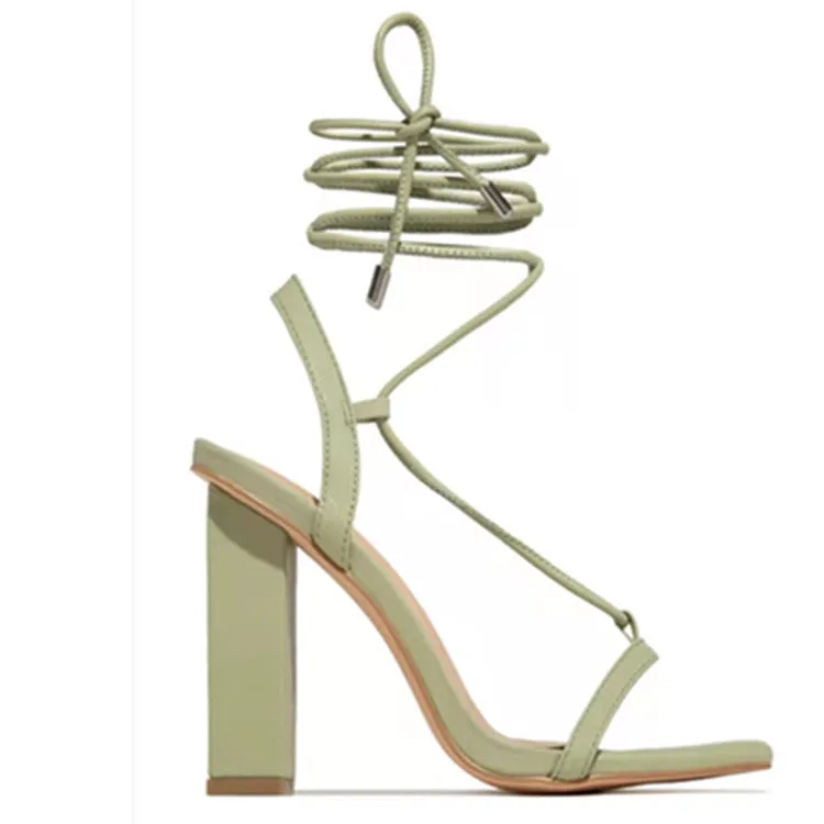 Emma – Square Toe Lace-Up Strappy Sandals