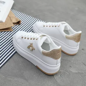 Fashion Breathable PU Leather Platform Sneakers