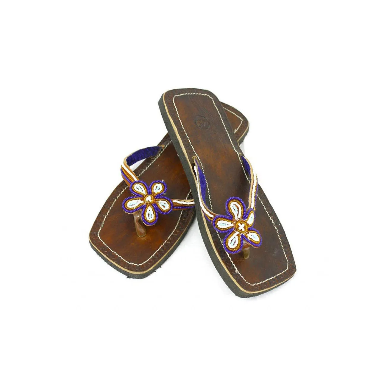 Genuine Beaded Leather Sandals