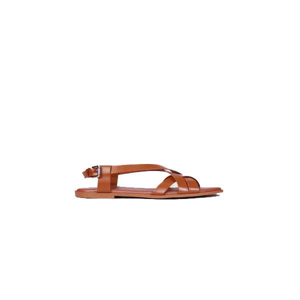 Hazel Women's Fashion Magazine Leather Sandal Tan