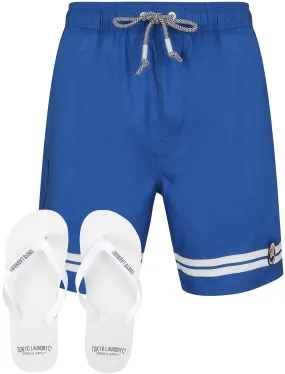 Jafari Swim Shorts With Free Matching Flip Flops In Turkish Sea - Tokyo Laundry