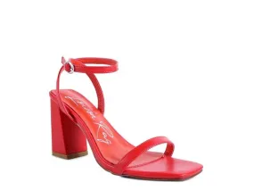 London Rag Block Heel Ankle Strap Sandals