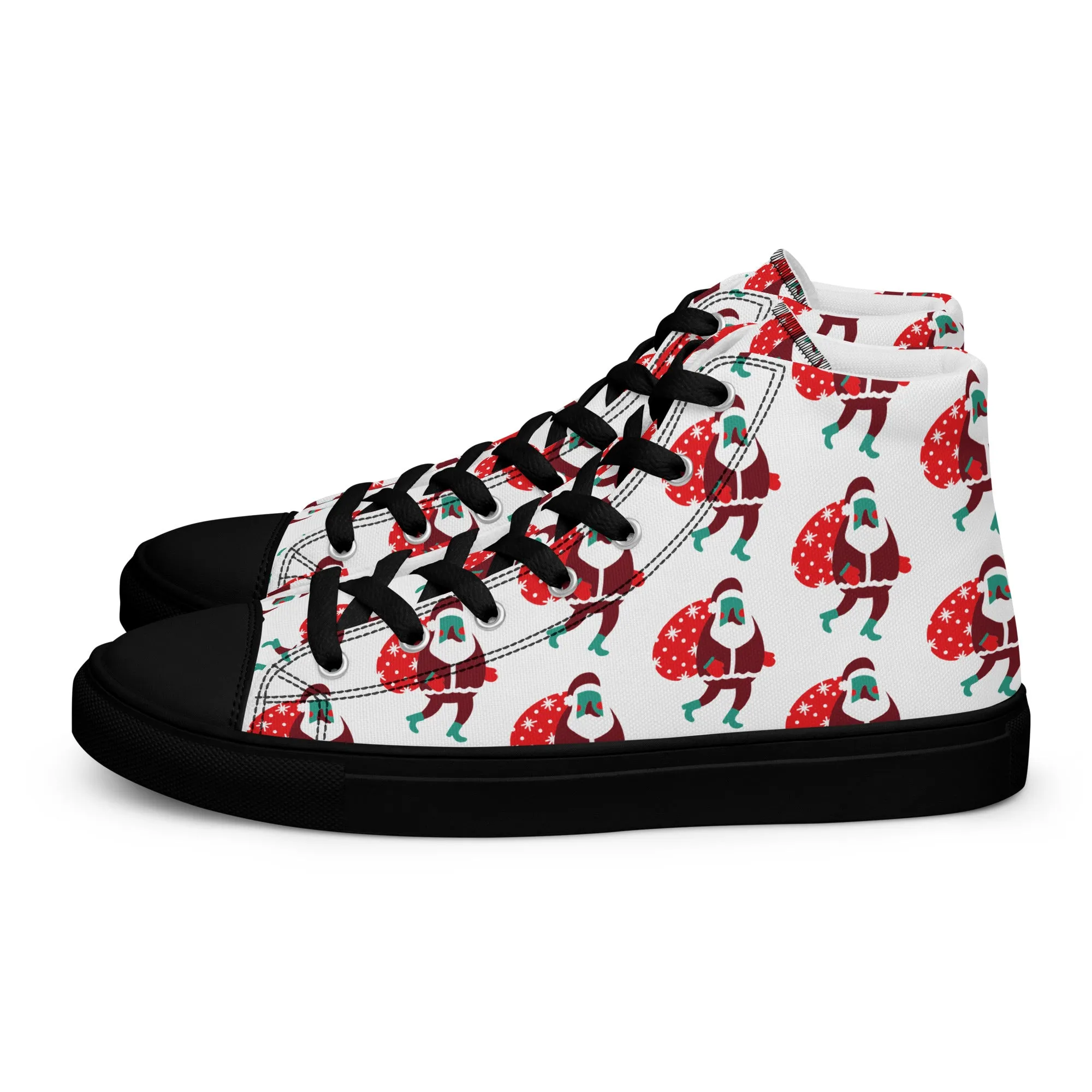 Men Christmas High Top Canvas Shoes (Glamourange Holiday Magic Canvas Shoes For Men - 0012)