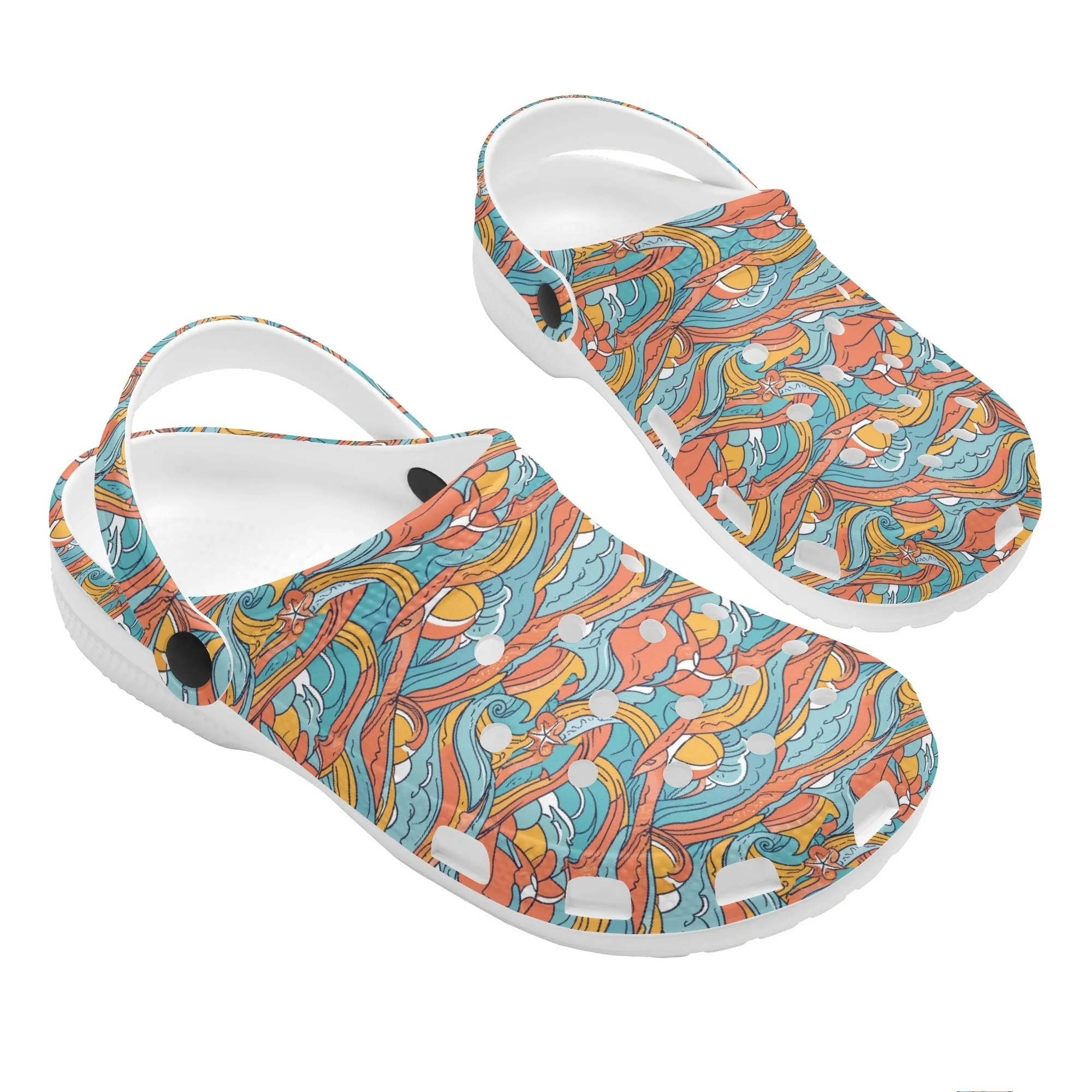 Ocean Abstract Womens Vented Sandals