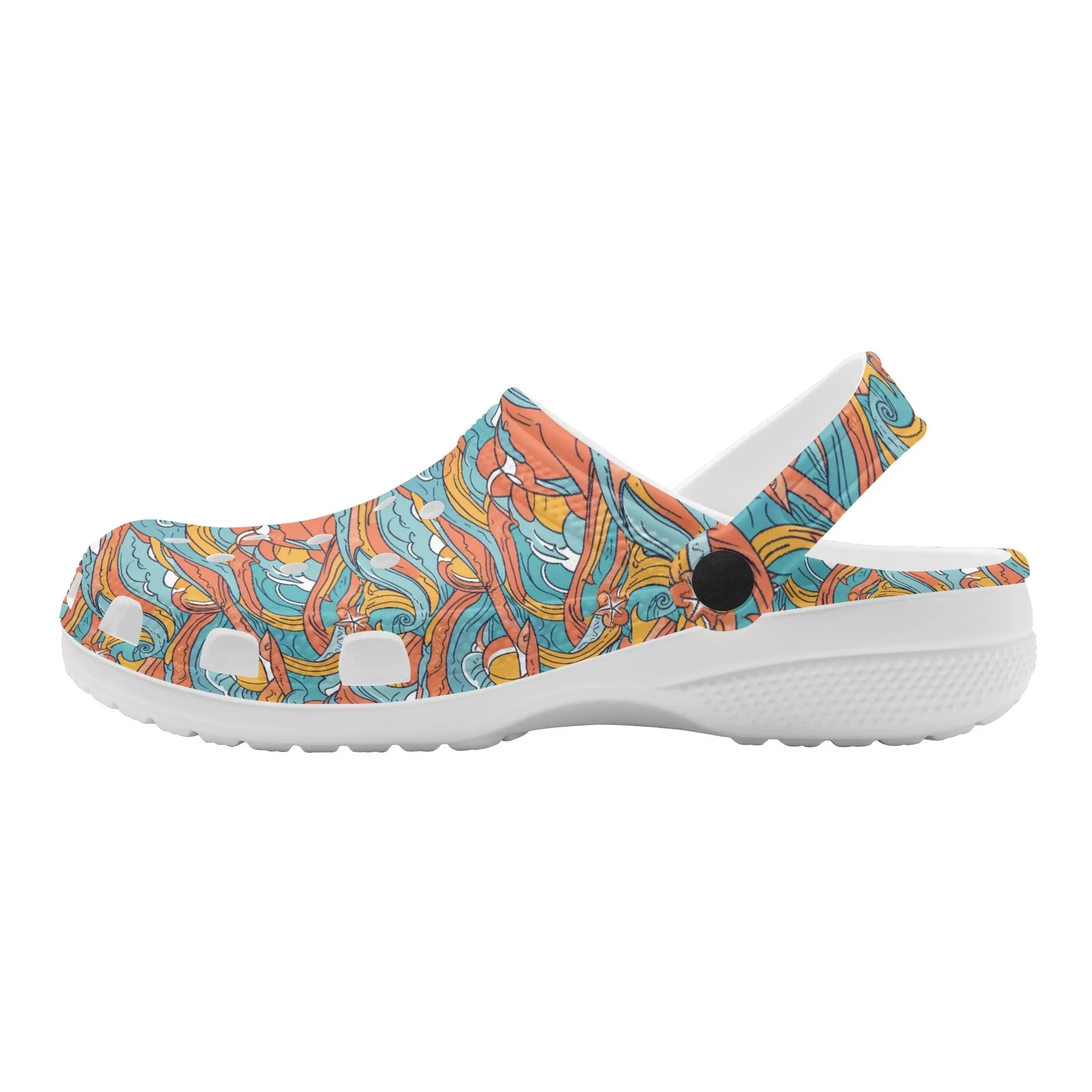 Ocean Abstract Womens Vented Sandals