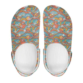 Ocean Abstract Womens Vented Sandals