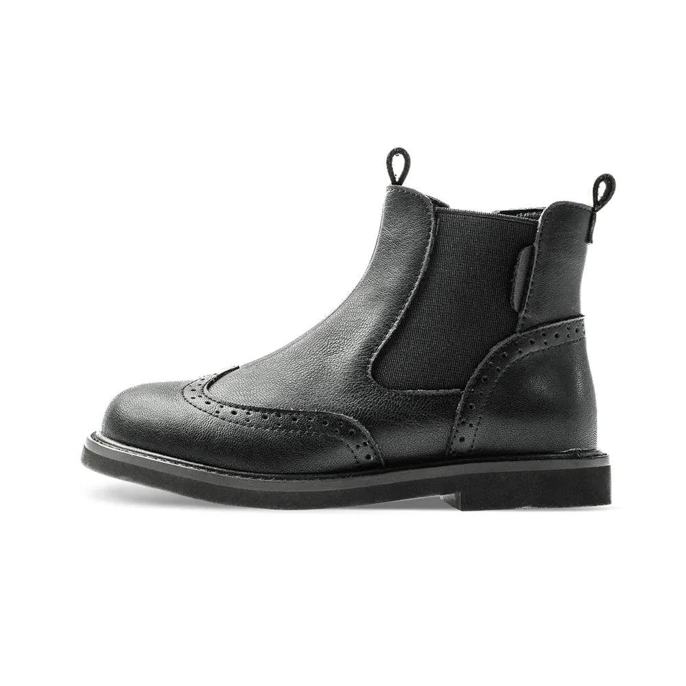 Outdoor Adventurer Kids Black Leather Boots