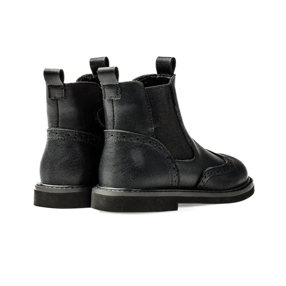 Outdoor Adventurer Kids Black Leather Boots