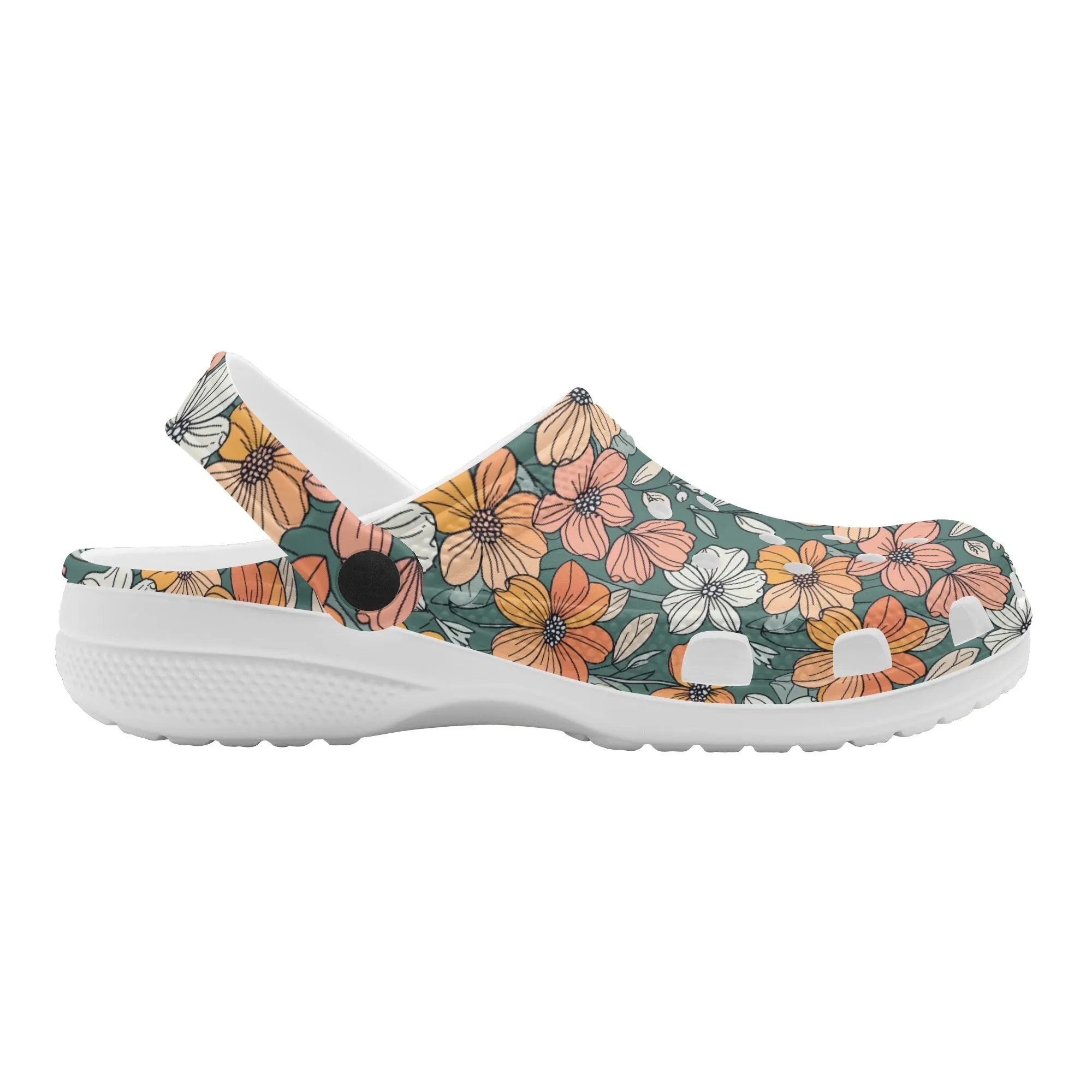 Pastel Flowers Womens Vented Sandals