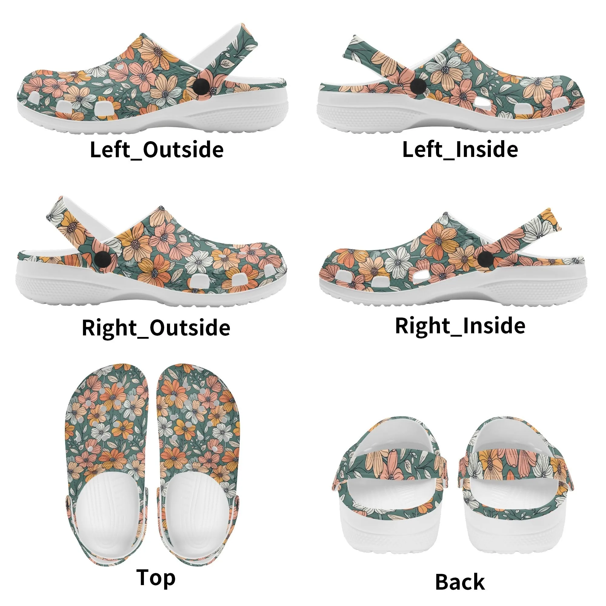 Pastel Flowers Womens Vented Sandals