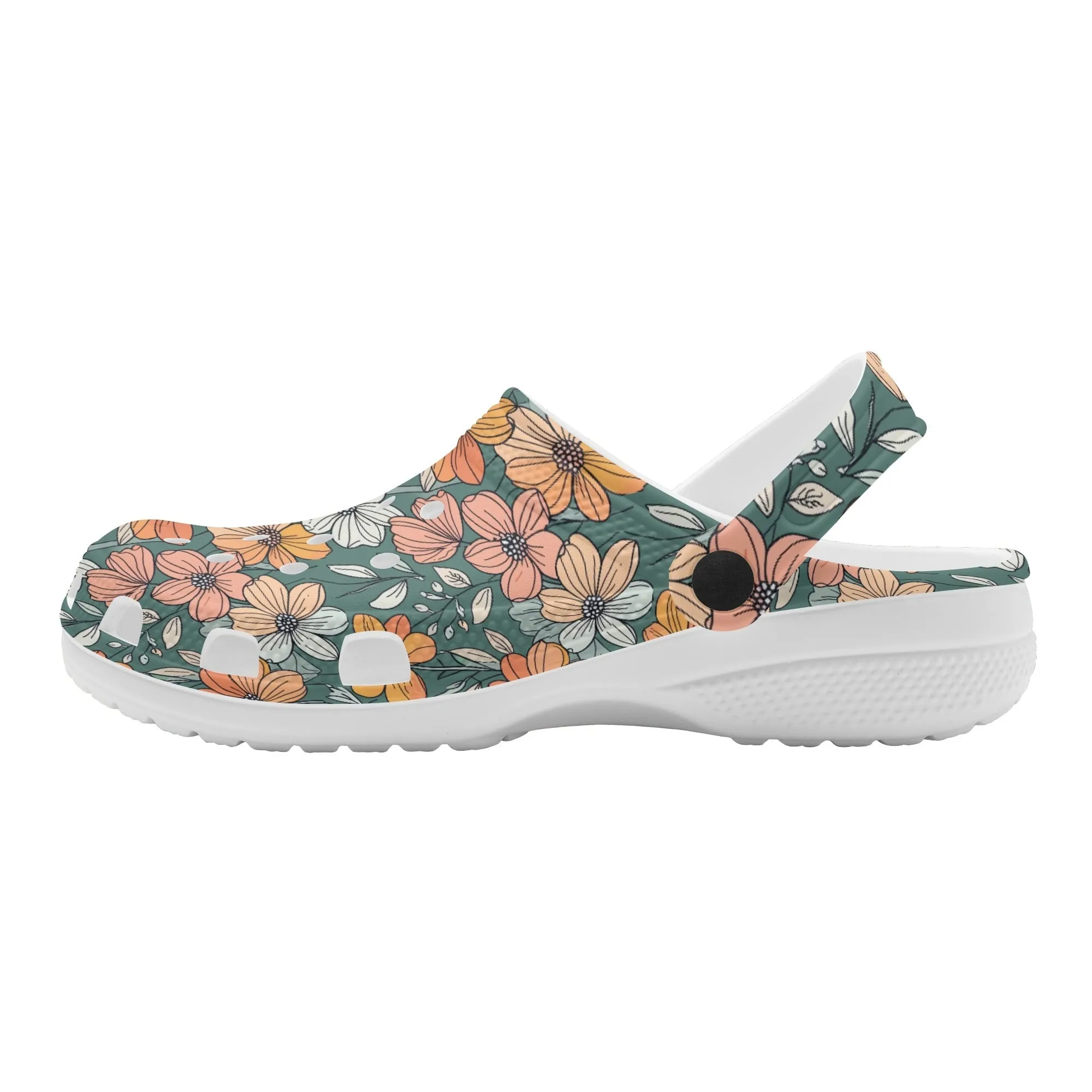 Pastel Flowers Womens Vented Sandals