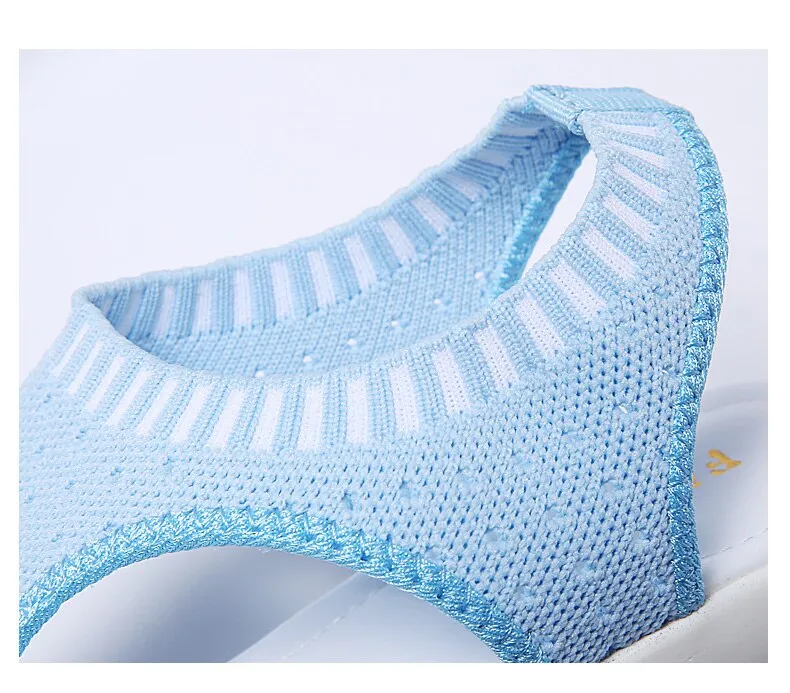 Toe Wedges Women Summer Breathable Knitting Sandals