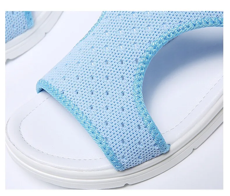 Toe Wedges Women Summer Breathable Knitting Sandals