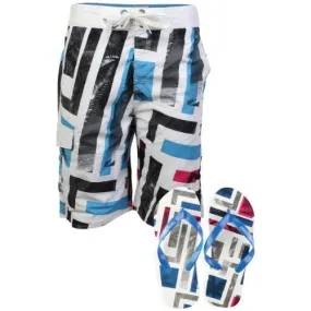 Tokyo Laundry Mandalay white swim trunks with matching flip flops