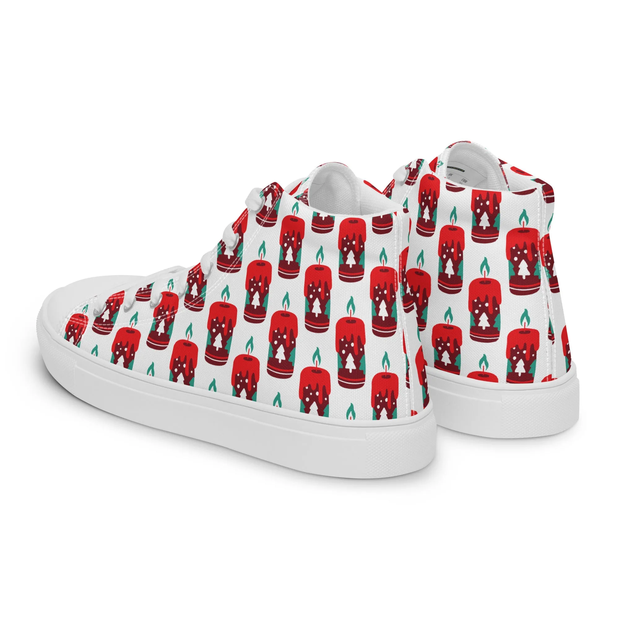 Women Christmas High Top Canvas Shoes (Glamourange Holiday Magic Canvas Shoes For Women - 0010)