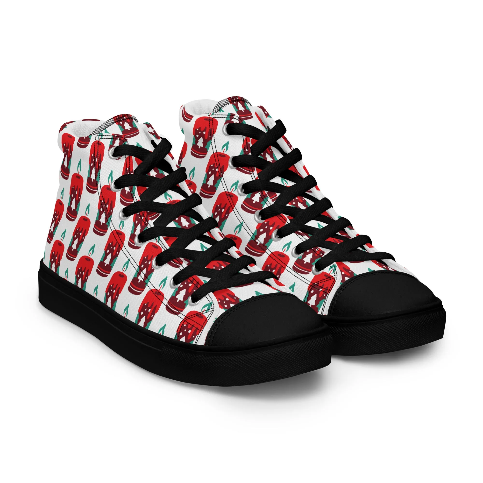 Women Christmas High Top Canvas Shoes (Glamourange Holiday Magic Canvas Shoes For Women - 0010)